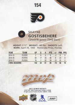 2017-18 Upper Deck MVP #154 Shayne Gostisbehere Back