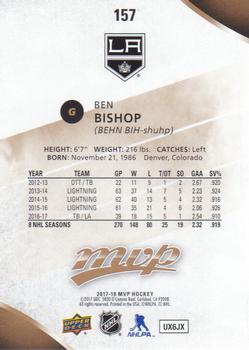 2017-18 Upper Deck MVP #157 Ben Bishop Back