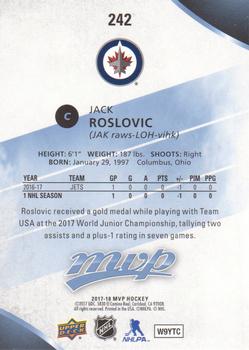 2017-18 Upper Deck MVP #242 Jack Roslovic Back