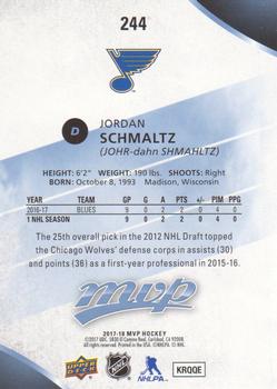 2017-18 Upper Deck MVP #244 Jordan Schmaltz Back