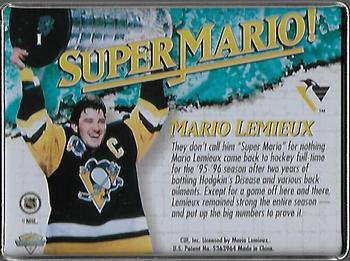 1996 Metallic Impressions Super Mario! #1 Mario Lemieux Back