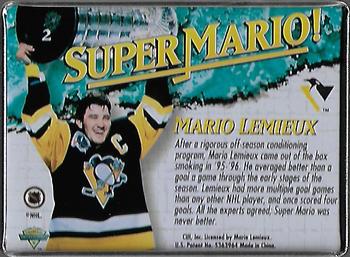 1996 Metallic Impressions Super Mario! #2 Mario Lemieux Back
