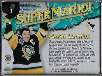 1996 Metallic Impressions Super Mario! #3 Mario Lemieux Back