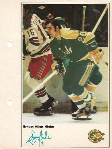 1971-72 Toronto Sun NHL Action Players #NNO Ernest Allen Hicke Front