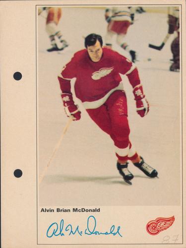 1971-72 Toronto Sun NHL Action Players #NNO Alvin Brian McDonald Front
