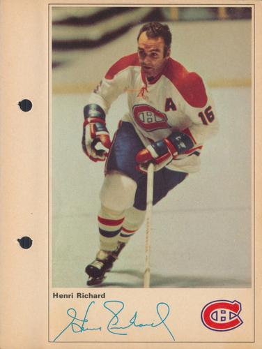 1971-72 Toronto Sun NHL Action Players #NNO Henri Richard Front