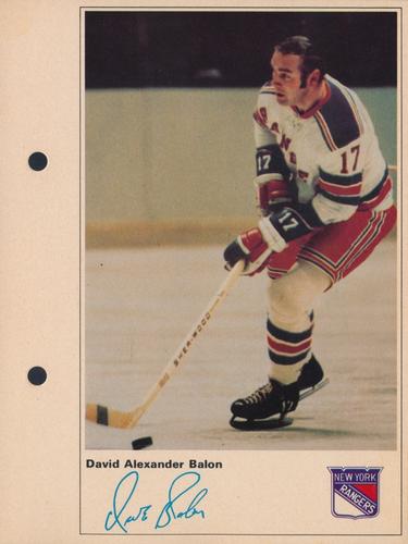 1971-72 Toronto Sun NHL Action Players #NNO David Alexander Balon Front
