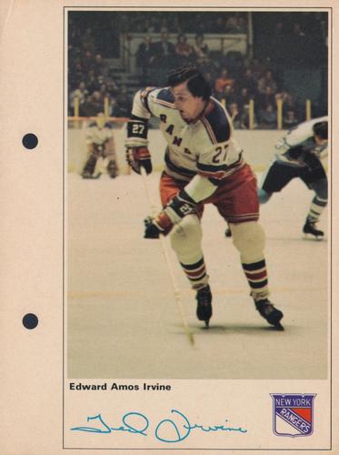 1971-72 Toronto Sun NHL Action Players #NNO Edward Amos Irvine Front