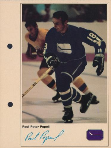 1971-72 Toronto Sun NHL Action Players #NNO Poul Peter Popiel Front