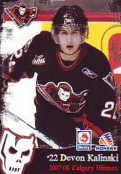 2007-08 Husky/Mohawk/Calgary Herald Calgary Hitmen (WHL) #NNO Devon Kalinski Front