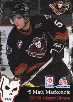 2007-08 Husky/Mohawk/Calgary Herald Calgary Hitmen (WHL) #NNO Matt Mackenzie Front