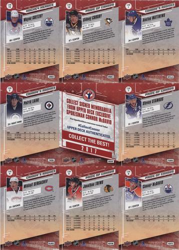 2017 Upper Deck National Hockey Card Day Canada - Sheets #NNO Auston Matthews / Sidney Crosby / Wayne Gretzky / Steven Stamkos / Checklist / Patrik Laine / Connor McDavid / Jonathan Toews / Mikhail Sergachev Back