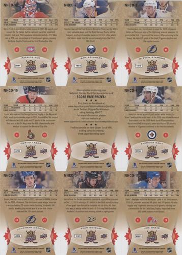 2015 Upper Deck National Hockey Card Day Canada - Sheets #NNO Steven Stamkos / Sam Reinhart / Patrick Roy / Evander Kane / Checklist / Curtis Lazar / Joe Sakic / Ryan Getzlaf / Jonathan Drouin Back