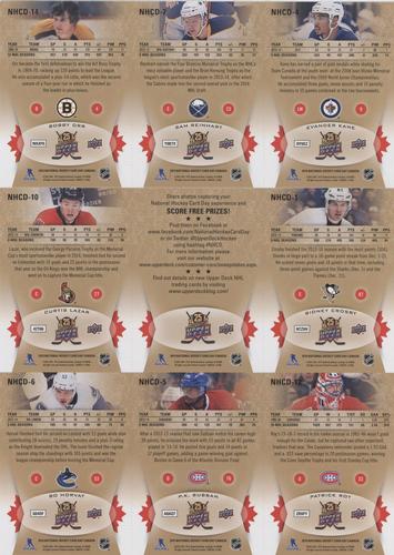 2015 Upper Deck National Hockey Card Day Canada - Sheets #NNO Evander Kane / Sam Reinhart / Bobby Orr / Sidney Crosby / Checklist / Curtis Lazar / Patrick Roy / P.K. Subban / Bo Horvat Back