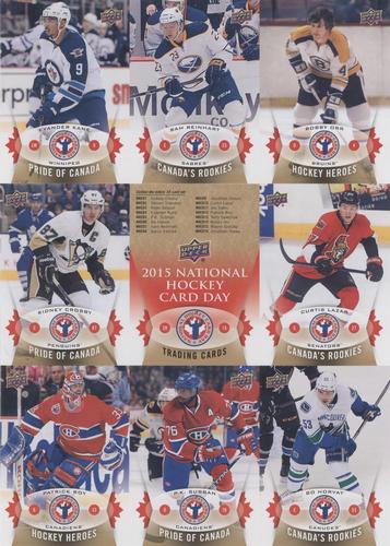 2015 Upper Deck National Hockey Card Day Canada - Sheets #NNO Evander Kane / Sam Reinhart / Bobby Orr / Sidney Crosby / Checklist / Curtis Lazar / Patrick Roy / P.K. Subban / Bo Horvat Front