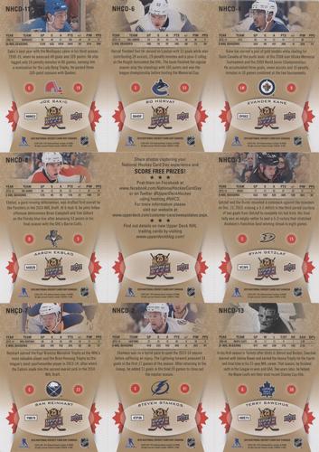 2015 Upper Deck National Hockey Card Day Canada - Sheets #NNO Evander Kane / Bo Horvat / Joe Sakic / Ryan Getzlaf / Checklist / Aaron Ekblad / Terry Sawchuk / Steven Stamkos / Sam Reinhart Back