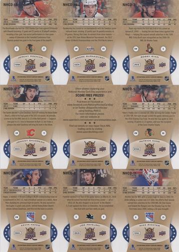 2015 Upper Deck National Hockey Card Day USA - Sheets #NNO Bobby Ryan / Andre Burakovsky / Jeremy Roenick / Patrick Kane / Checklist / Johnny Gaudreau / Mike Richter / Joe Pavelski / Kevin Hayes Back