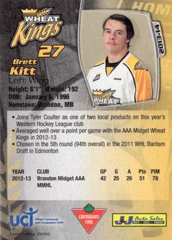 2013-14 Aaron's Brandon Wheat Kings (WHL) #NNO Brett Kitt Back