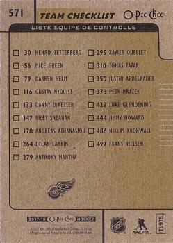 2017-18 O-Pee-Chee #571 Detroit Red Wings Back