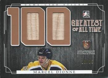 2017 Leaf In The Game Stickwork - 100 Greatest of All-Time Relics #GAT-39 Marcel Dionne Front