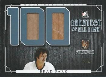 2017 Leaf In The Game Stickwork - 100 Greatest of All-Time Relics - Platinum #GAT-11 Brad Park Front