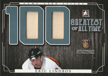 2017 Leaf In The Game Stickwork - 100 Greatest of All-Time Relics - Platinum #GAT-19 Eric Lindros Front