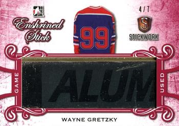 2017 Leaf In The Game Stickwork - Enshrined Stick Relics - Red #ES-22 Wayne Gretzky Front