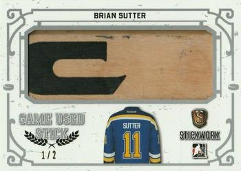 2017 Leaf In The Game Stickwork - Game-Used Stick Relics - Silver #GS-04 Brian Sutter Front
