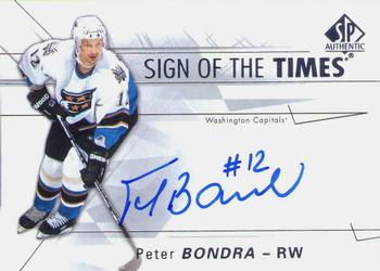 2016-17 SP Authentic - Sign of the Times #SOTT-BO Peter Bondra Front