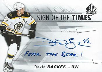 2016-17 SP Authentic - Sign of the Times Inscriptions #SOTT-DB David Backes Front