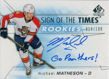 2016-17 SP Authentic - Sign of the Times Rookies Inscriptions #SOTR-MM Michael Matheson Front