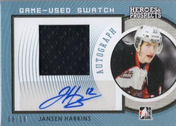 2014-15 In The Game Heroes & Prospects - Game Used Auto Jersey Blue #GUJ-07 Jansen Harkins Front