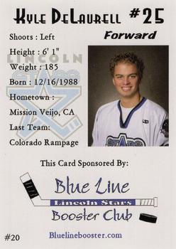2007-08 Blueline Booster Club Lincoln Stars (USHL) Series 1 #20 Kyle De Laurell Back