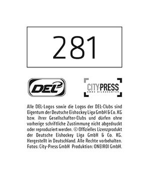 2015-16 Playercards Stickers (DEL) #281 Yasin Ehliz Back