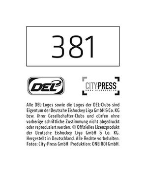 2015-16 Playercards Stickers (DEL) #381 Armin Wurm Back
