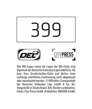 2015-16 Playercards Stickers (DEL) #399 Sebastian Schwele Back