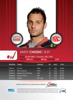 2011-12 Austrian EBEL #EBEL-019 Andy Chiodo Back