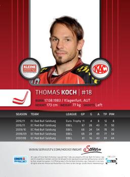 2011-12 Austrian EBEL #EBEL-025 Thomas Koch Back