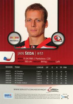 2011-12 Austrian EBEL #EBEL-192 Jan Seda Back
