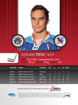 2011-12 Austrian EBEL #EBEL-268 Adrian Toth Back