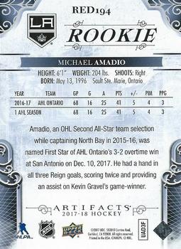 2017-18 Upper Deck Artifacts #RED194 Michael Amadio Back