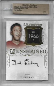 2014-15 In The Game Ultimate Memorabilia - Enshrined Autographs Gold #EA-TL1 Ted Lindsay Front