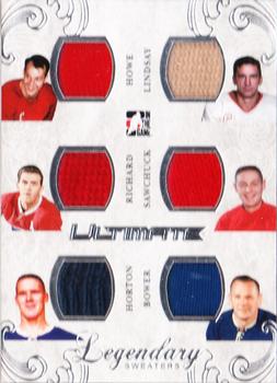 2014-15 In The Game Ultimate Memorabilia - Legendary Sweaters 6 Jersey #LS6-1 Gordie Howe / Ted Lindsay / Maurice Richard / Terry Sawchuk / Tim Horton / Johnny Bower Front