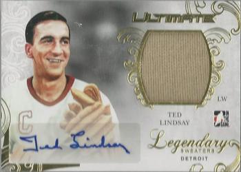 2014-15 In The Game Ultimate Memorabilia - Ultimate Legendary Sweaters Jersey Autographs Gold #LS-TL1 Ted Lindsay Front