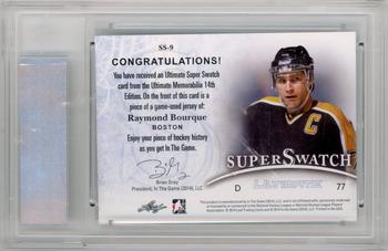 2014-15 In The Game Ultimate Memorabilia - Ultimate Super Swatch Jersey #SS-9 Raymond Bourque Back