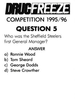 1995-96 Sheffield Steelers (BNL) #NNO Mark Wright Back