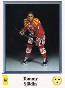 1991-92 Semic Elitserien (Swedish) Stickers #31 Tommy Sjodin Front