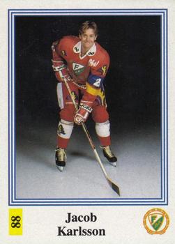 1991-92 Semic Elitserien (Swedish) Stickers #88 Jakob Karlsson Front