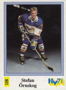 1991-92 Semic Elitserien (Swedish) Stickers #118 Stefan Ornskog Front