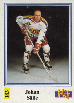 1991-92 Semic Elitserien (Swedish) Stickers #183 Johan Salle Front